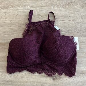 PINK Victoria's Secret Lace Bralette - Dark Purple